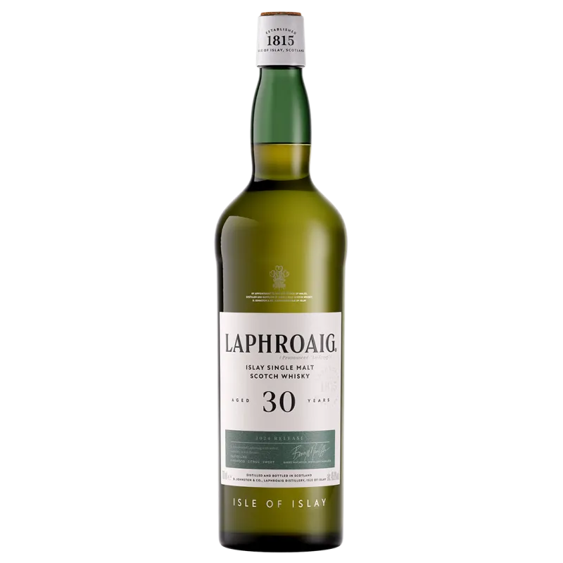 Photo of a bottle of Laphroaig 30 year whisky